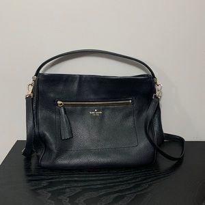Black leather Kate Spade Purse w/ crossbody